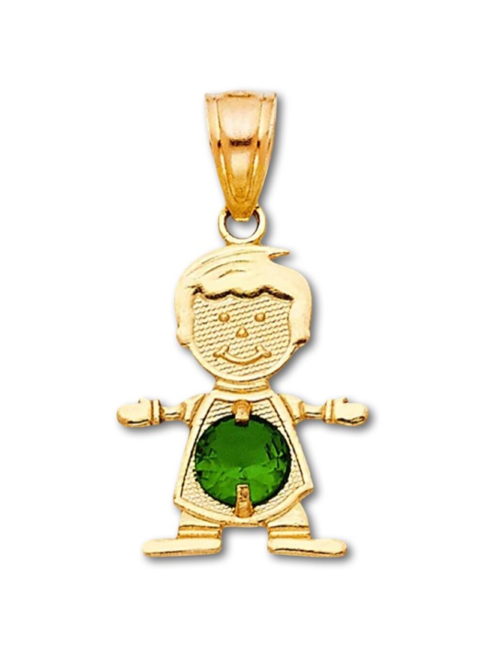 14K Gold May Birthstone Boy Charm By Tehrani Jewelry